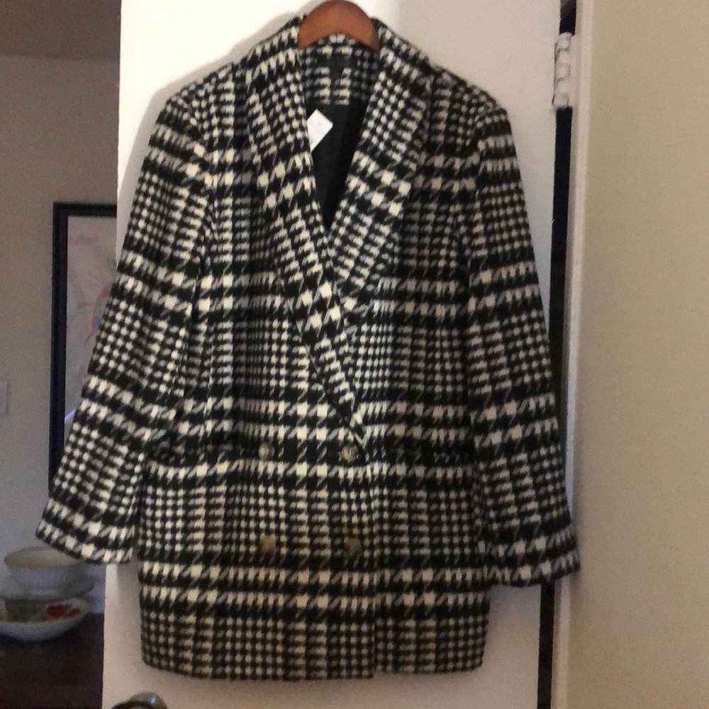 Ann Taylor cocoon plaid coat